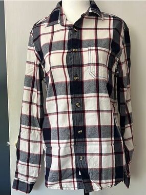 Roots • Men’s Size XS • Classic Plaid Button-Up Shirt in Navy, White & Red